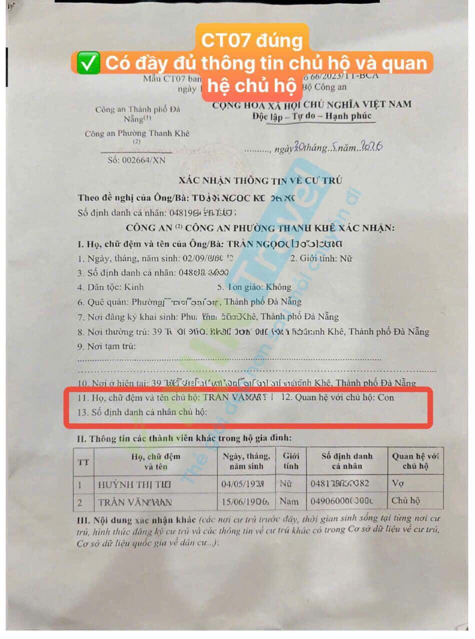mẫu CT07 đạt yêu cầu cho visa Trung Quốc
